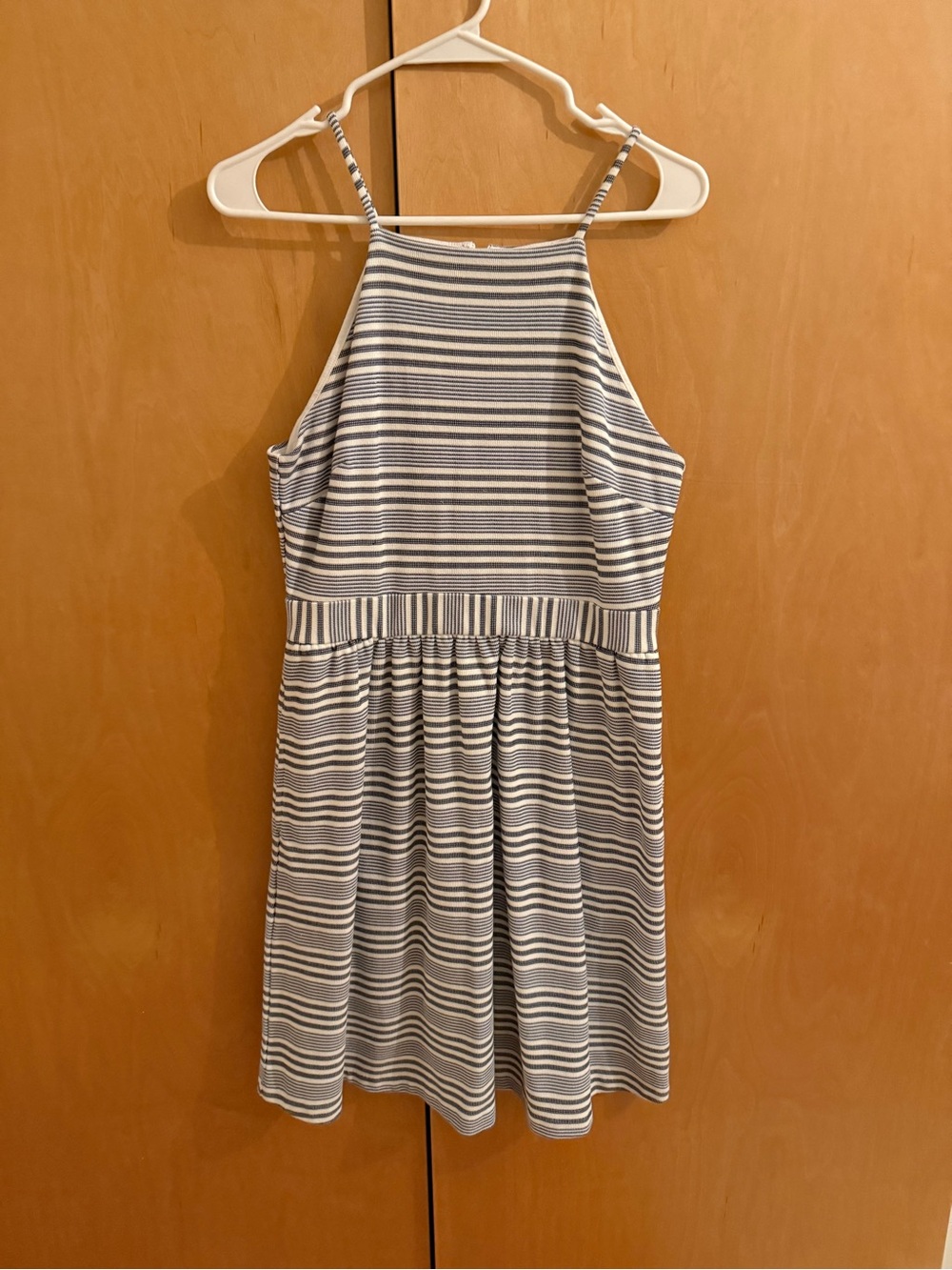 Banana Republic Navy and White Striped Halter Sundress
